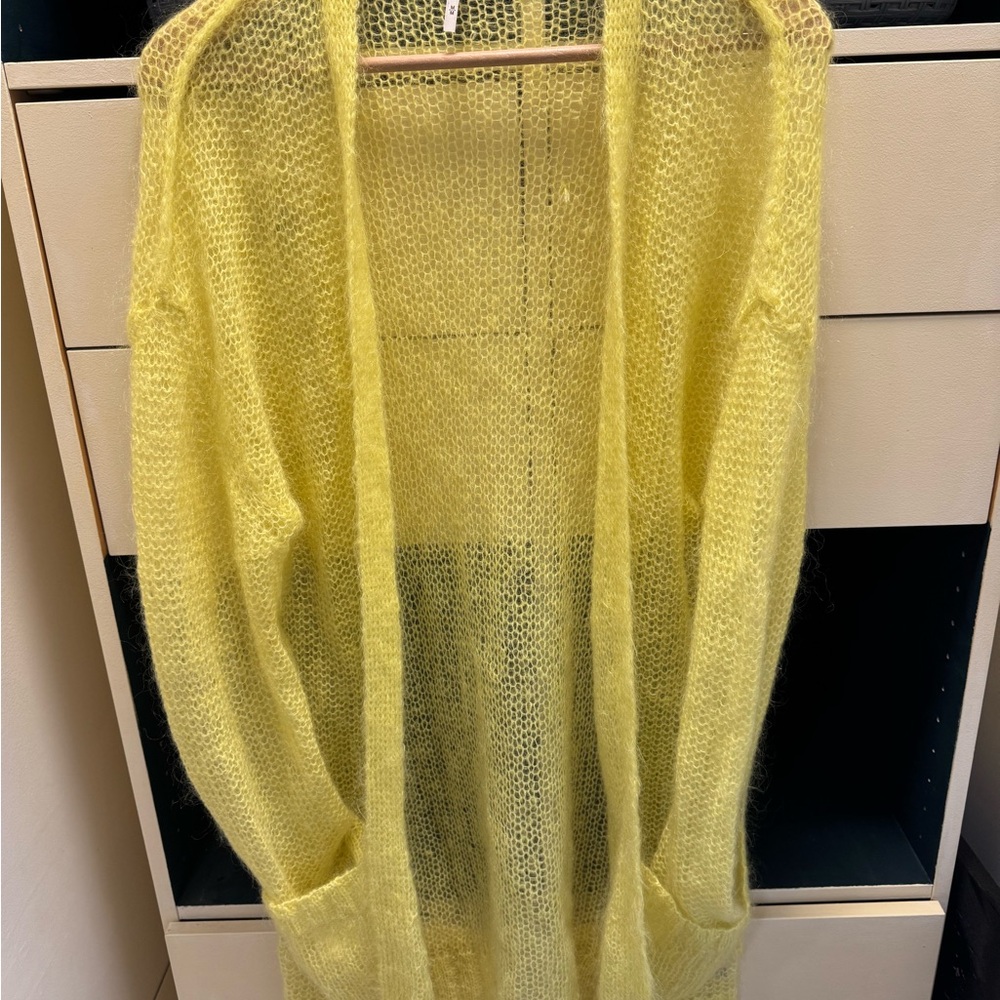 Free People Yellow Lightweight Knit Cardigan